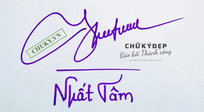 Chữ ký tên Nhật Tâm