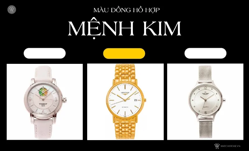 màu đồng hồ hợp mệnh Kim