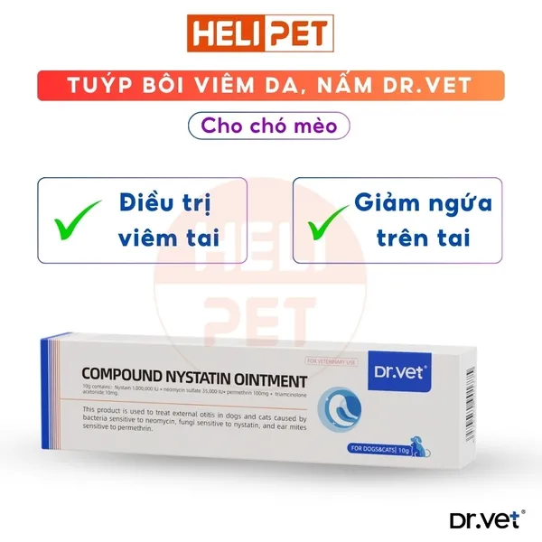 Thuốc mỡ trị viêm tai, nấm tai cho chó mèo DR.VET