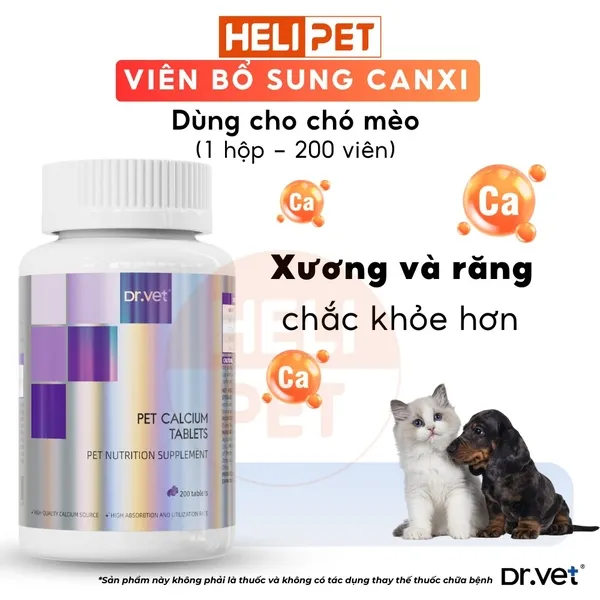 Viên bổ sung canxi cho chó mèo DR.VET